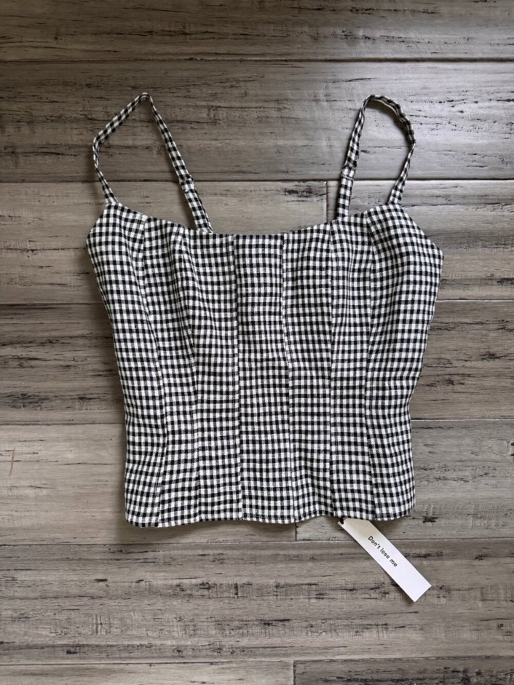 Reformation Gingham Black Hattie Linen Camisole Size 4 - NWT